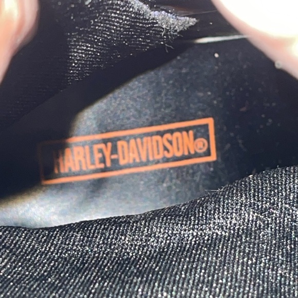 HARLEY DAVIDSON Black Leather Mid-Calf Biker Boot Size 7.5 Strap Buckle 2" Heel - Picture 12 of 15